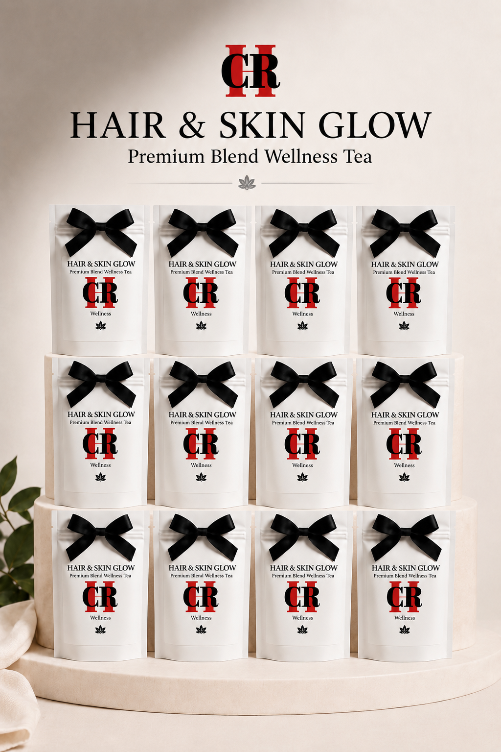 Hair & Skin Glow Premium Blend Wellness Tea - 12 Pack