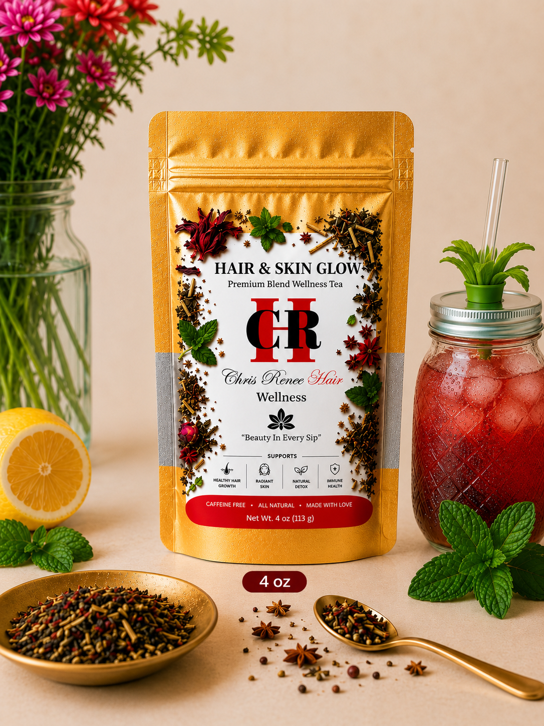 Hair & Skin Glow Premium Wellness Blend Loose Leaf - 4 oz.